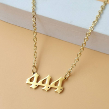 Load image into Gallery viewer, Angel Number 444 Gold Necklace
