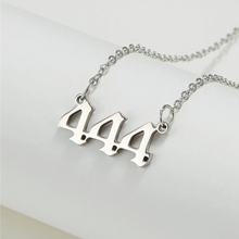 Load image into Gallery viewer, Angel Number 444 Necklace Silver
