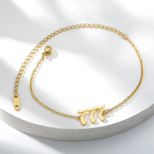 Load image into Gallery viewer, Angel Number 777 Ankle Bracelet Gold
