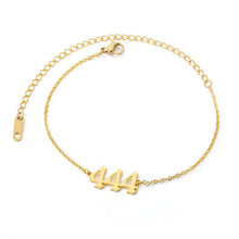 Load image into Gallery viewer, 444 ANGEL NUMBER ANKLE BRACELET - AngelNumbersMerch
