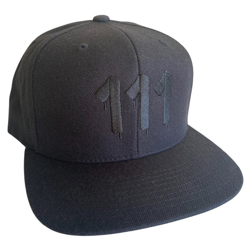 BLACK SNAPBACK HAT/111 IN BLACK - AngelNumbersMerch