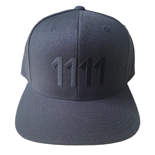 BLACK SNAPBACK HAT/1111 IN BLACK - AngelNumbersMerch