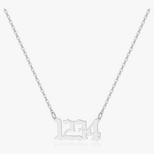 Load image into Gallery viewer,  Silver 1234 Angel Number Necklace from Angel Numbers Merch Official, representing progress &amp; spiritual guidance.
