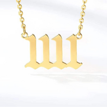 Load image into Gallery viewer,  Gold 1111 Angel Number Necklace from Angel Numbers Merch Official, symbolizing synchronicity and spiritual alignment.
