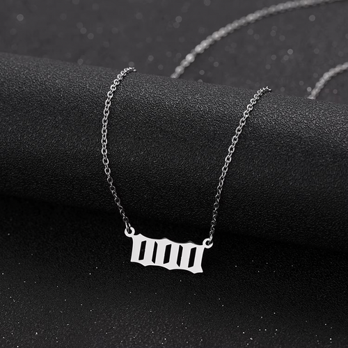 silver 000 Angel Number Necklace from Angel Numbers Merch Official, symbolizing infinite potential and fresh starts.