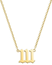 Load image into Gallery viewer,  Gold 111 Angel Number Necklace from Angel Numbers Merch Official, symbolizing fresh starts and manifestation.

