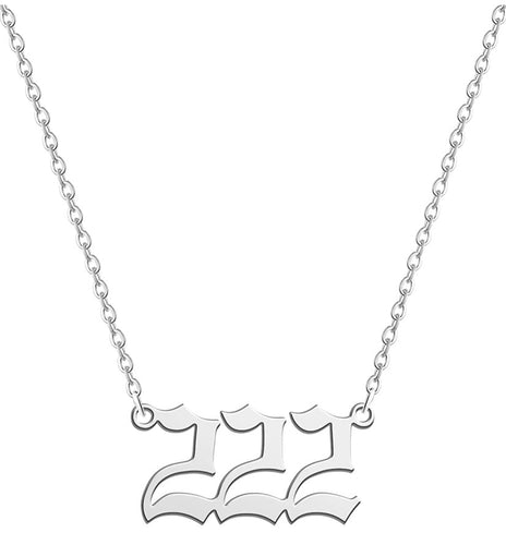  Silver 222 Angel Number Necklace from Angel Numbers Merch Official, symbolizing balance, faith, and harmony in life.